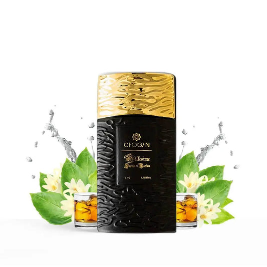 Parfum Chogan N°069 pour homme, flacon élégant avec design sophistiqué, mettant en valeur l'élégance masculine.