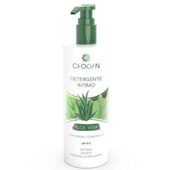 Nettoyant intime bio Misslath Beauty à l'aloe vera, mauve et camomille, flacon avec étiquette et pompe.