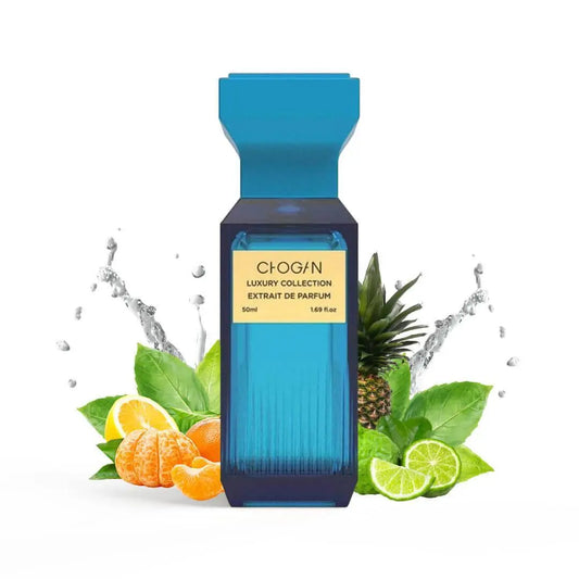 Parfum unisexe Chogan N°129 en flacon de 35ml, bouteille élégante avec parfum sophistiqué visible.