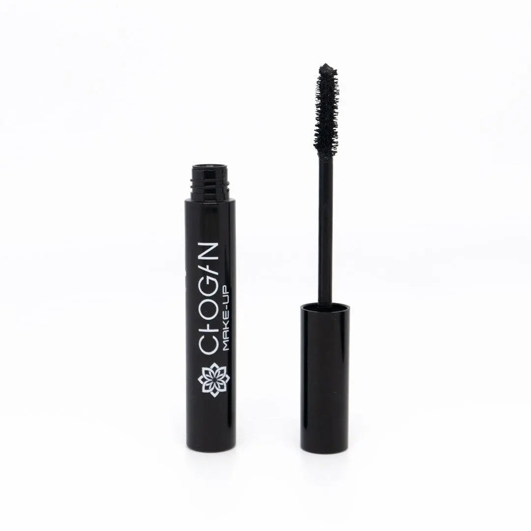 Mascara volume extrême Chogan, produit de maquillage pour des cils plus épais et volumineux, applicateur visible en image.