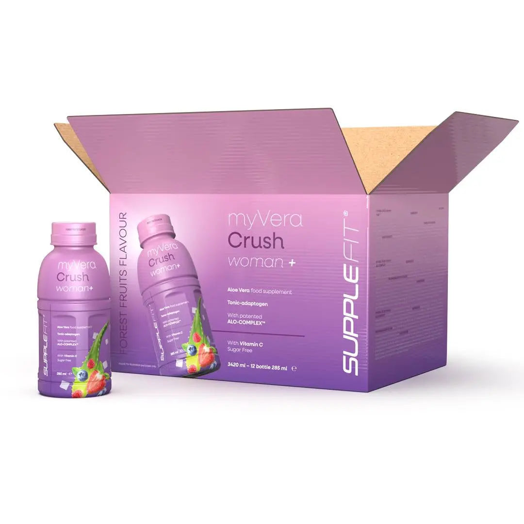 MYVERA CRUSH Woman+ – Boisson Vitalité & Équilibre Féminin | 12 x 285 ml Essencelle by Chogan